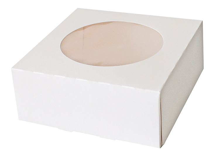 Cake box white w/window 200x200x80mm  200pce