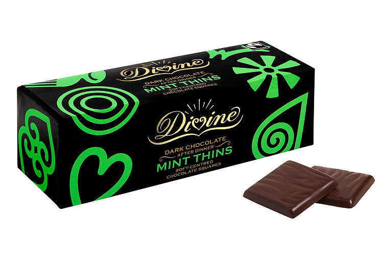 Divine after dinner mint thins fairtrade 200g