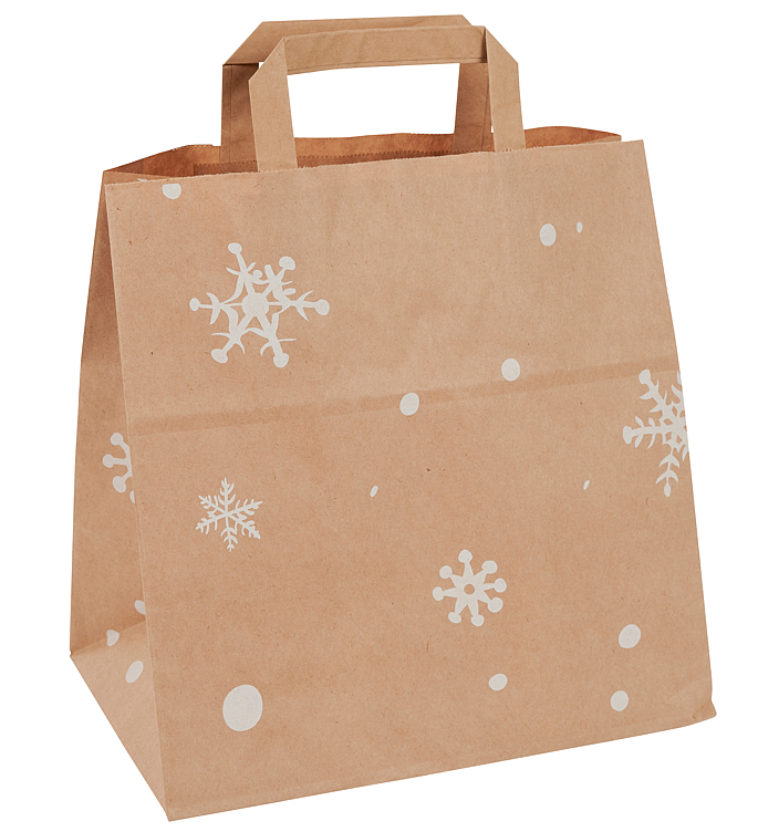 Papirbærepose vinterserien 260x160x300mm 200stk