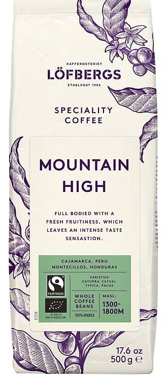 Kaffe hele bønner mountain high økol.&fairtrade 500g