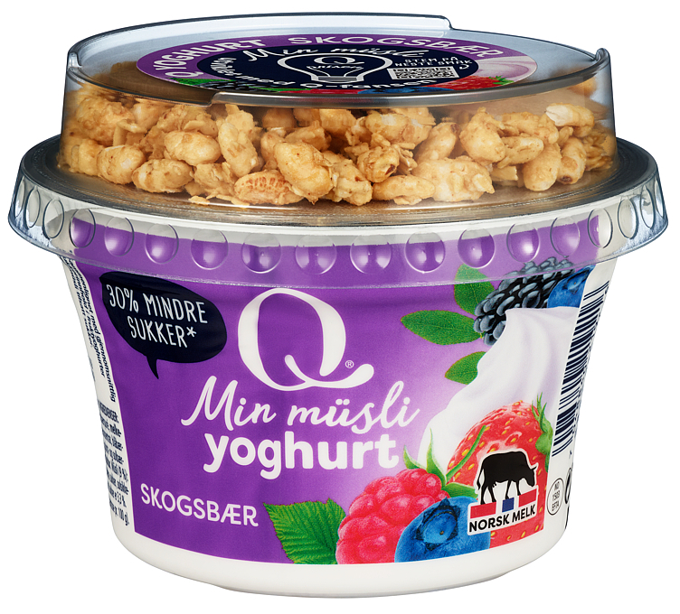 Yoghurt min müsli skogsbær beger 165g