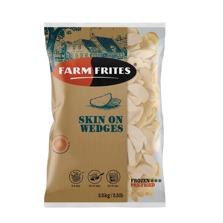 Pommes wedges med skall 8-cut t kg