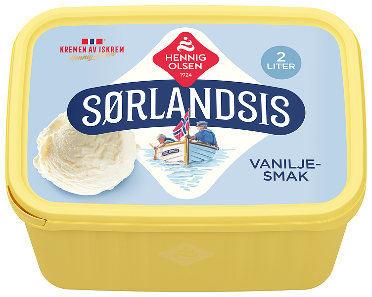 Sørlandsis vaniljesmak fløteis  2l