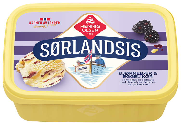 Sørlandsis wildberry egg liqueur ice cream  1l