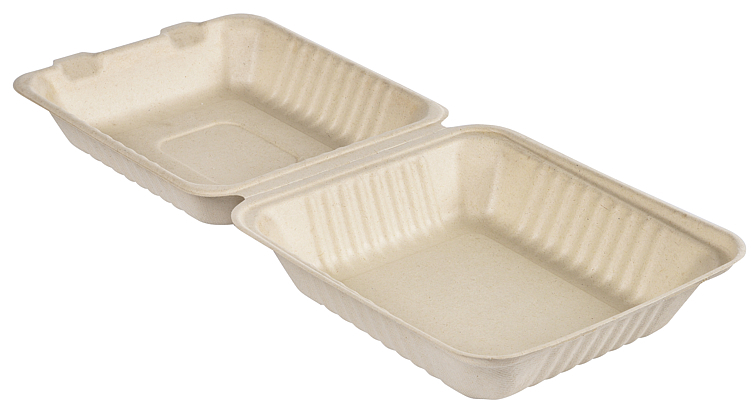 Fiberboks 1000ml 1r brun m/hengslet lokk 445x205x139  50stk