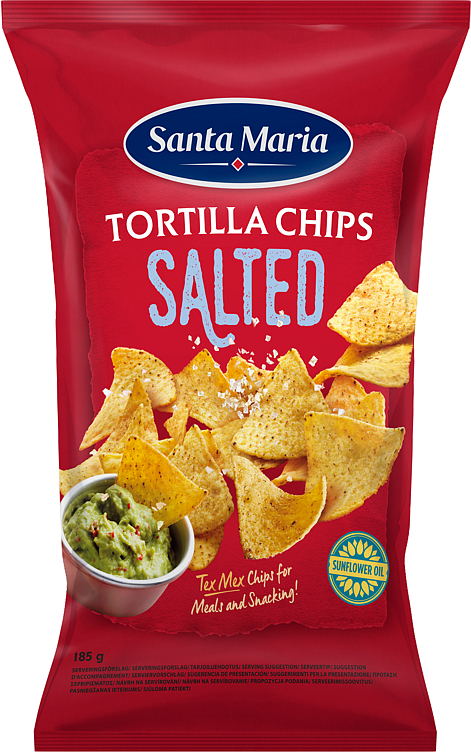 Tortilla chips salted 185g
