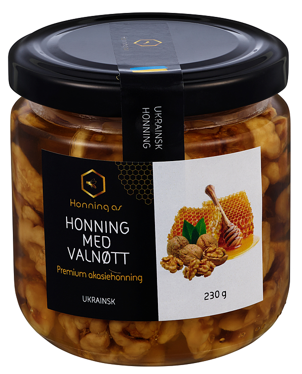 Akasiehonning m/valnøtter økol. 230g