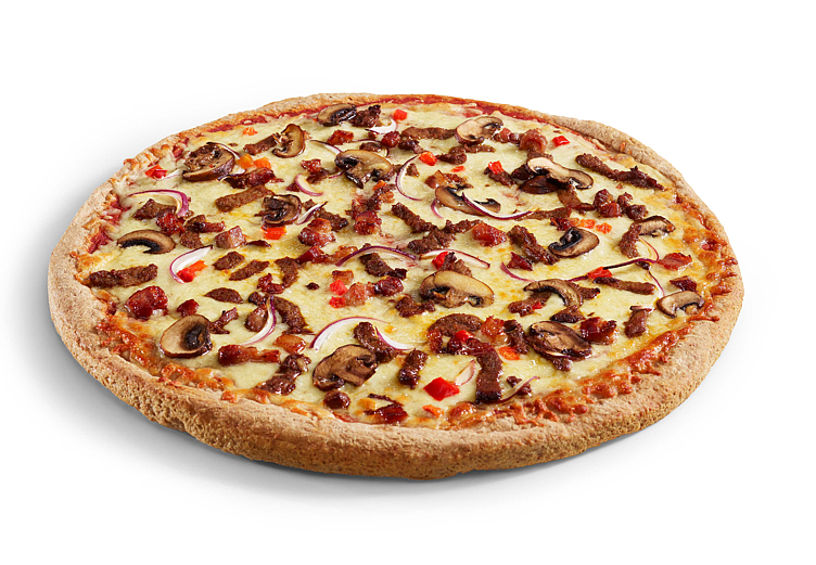 Pizzabunn grov 40cm m/saus, prebakt  640g