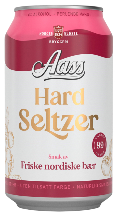 Aass hard seltzer friske nordiske bær bx 4%  24x33cl