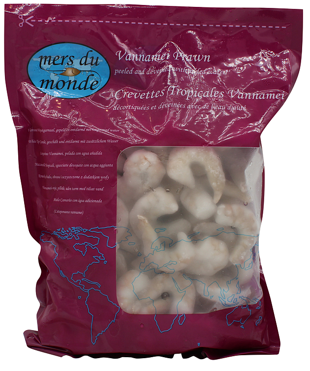 Scampi 31/40 renset iqf 20% glaze, vannamei  1kg