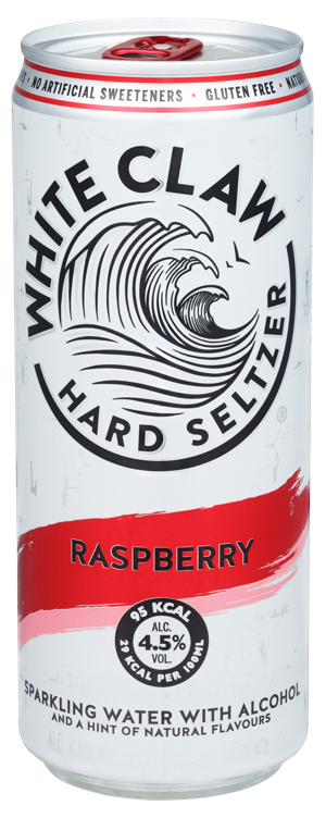 White claw hard seltzer raspberry   4,5%   12x33cl