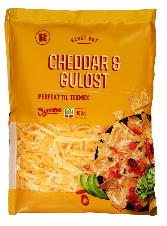 Revet cheddar og gulost 180g