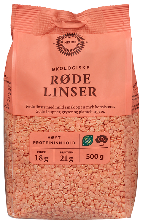 Røde linser økol. 500g