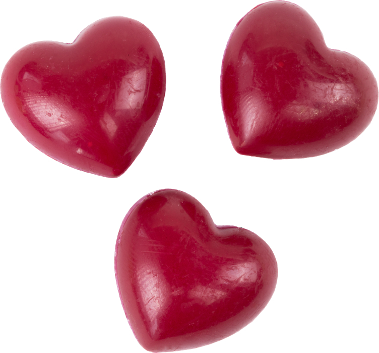 Chocolate decoration 3d heart red  80pcs