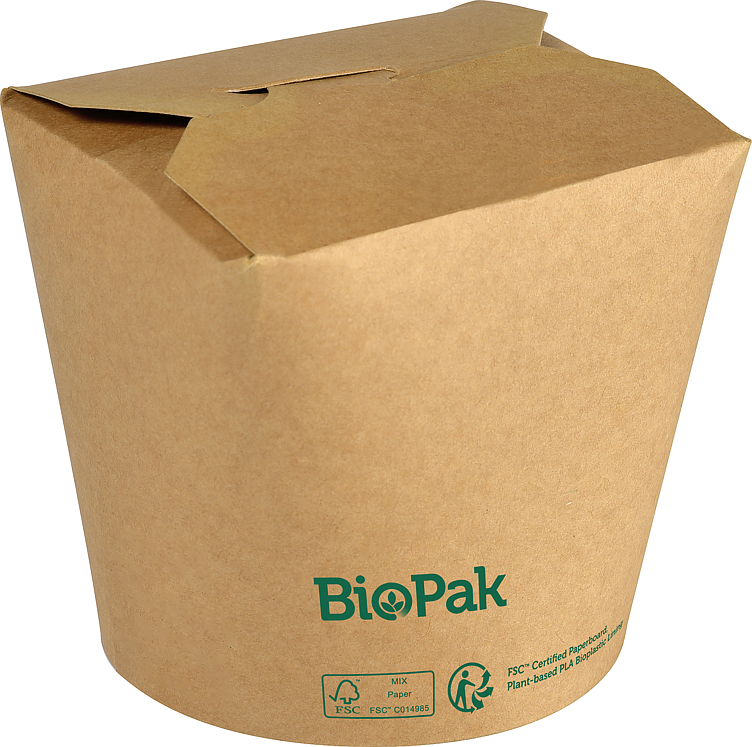 Skål ronda fold papp/pla brun h9,3cm l9,5cm b8,5cm 65stk