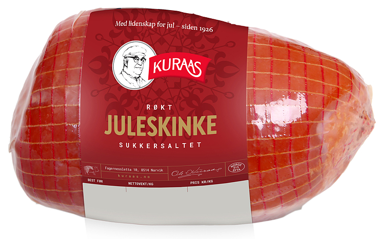 Christmas ham salted/smoked boiled 4xapprox.1,2kg  kg