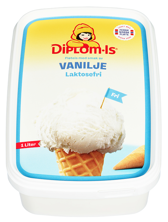 Diplom-is laktosefri vanilje   1l