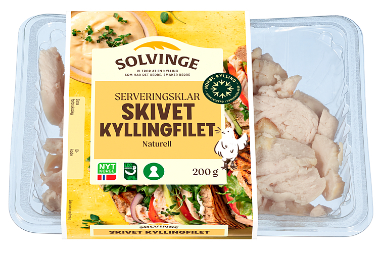 Kyllingfilet skivet naturell, spiseklar 200g
