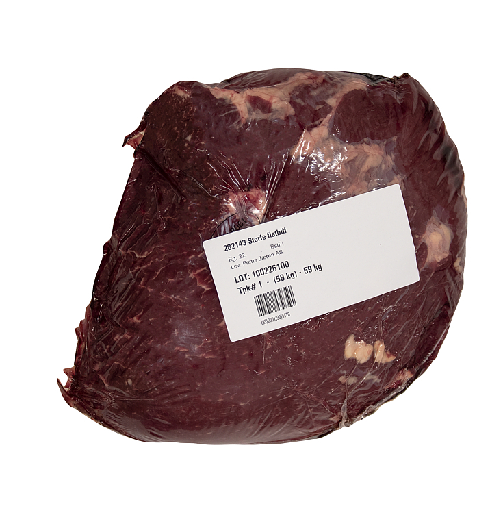 Storfe flatbiff rå   kg