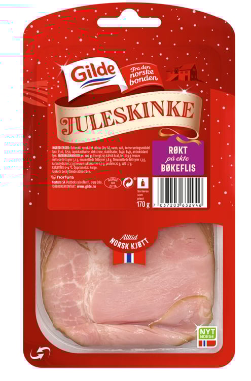 Juleskinke røkt på bøkeflis skivet  170g