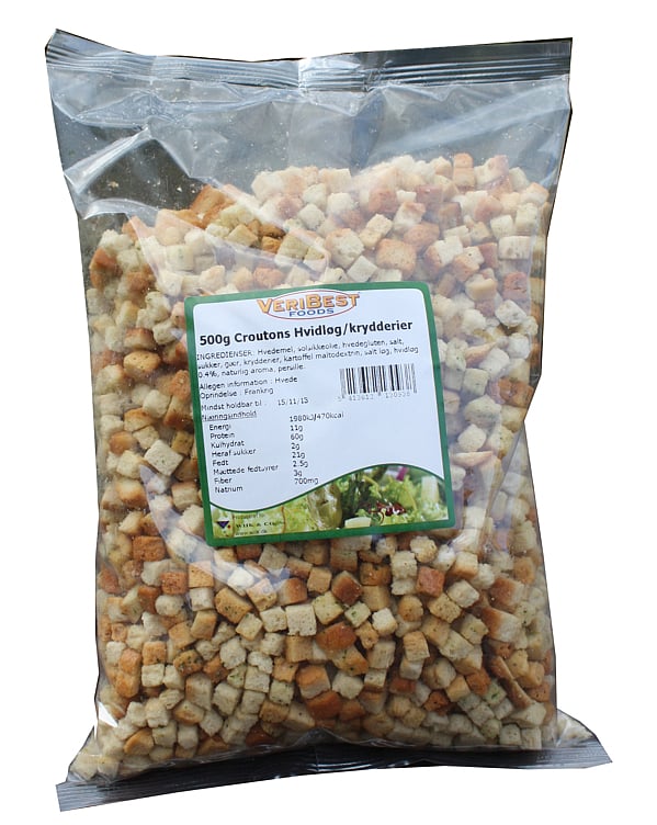 Croutons hvitløk 8x8mm 500g