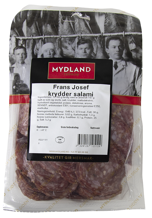 Krydret salami skivet   kg