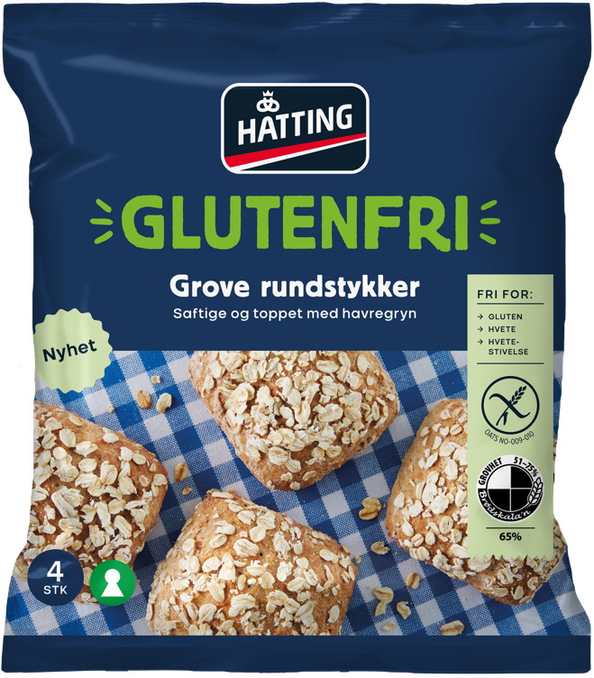 Grove rundstykker glutenfri 4x80g
