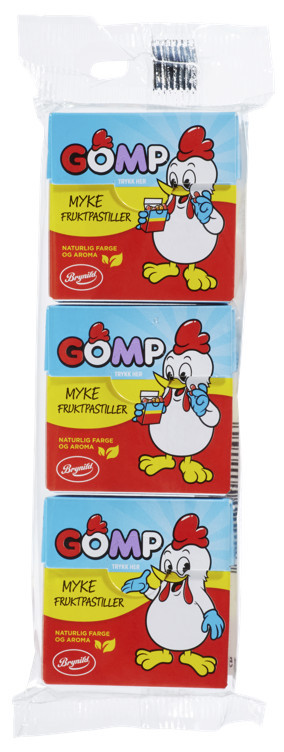 Gomp fruktpastiller 3pk 75g