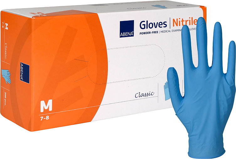 Disposable glove classic m blue nitril powder-free  200pce