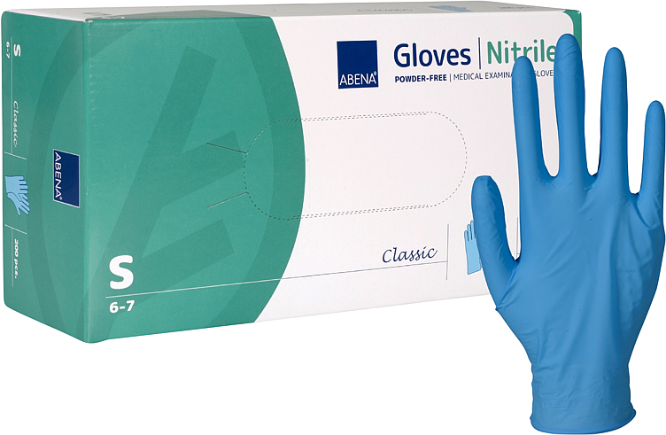 Engangshanske classic s blå nitril pudderf. 100stk