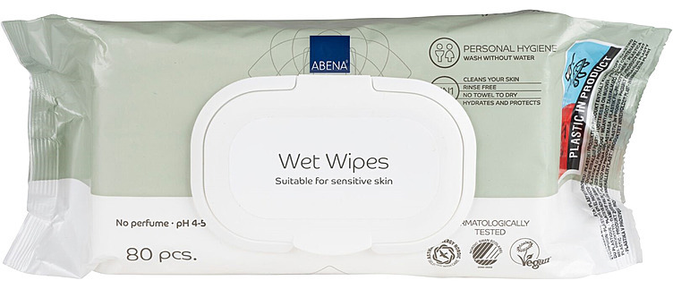 Våtserviett 18x20cm, hvit m/plastlokk z-fold  80stk