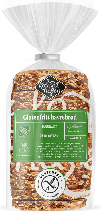 Kolonihagen glutenfritt brød, frossen   550g