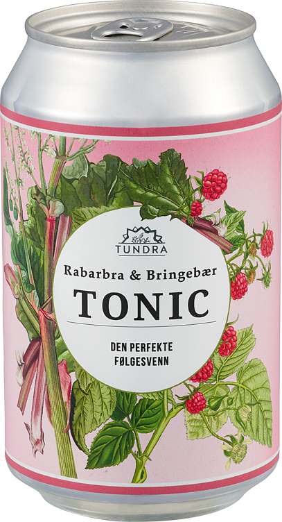 Tundra tonic water rabarbra & bringebær 24x33cl