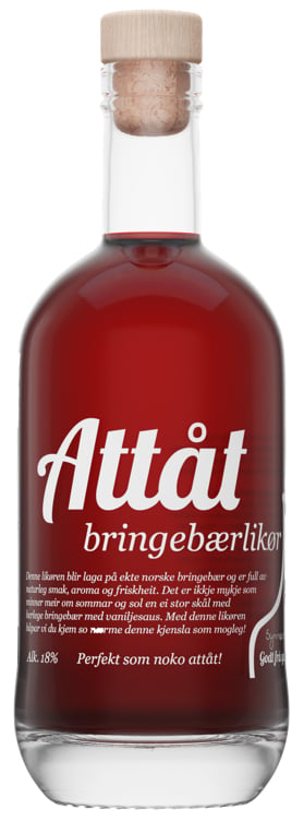 Attåt bringebærlikør   18%   50cl