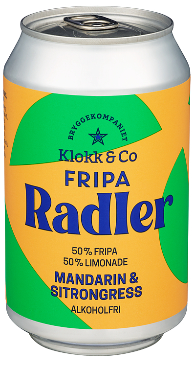 Fripa radler mandarin & sitrongress   0,5%   24x33cl
