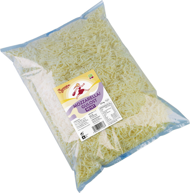 Mozzarella/gulost revet  2,5kg