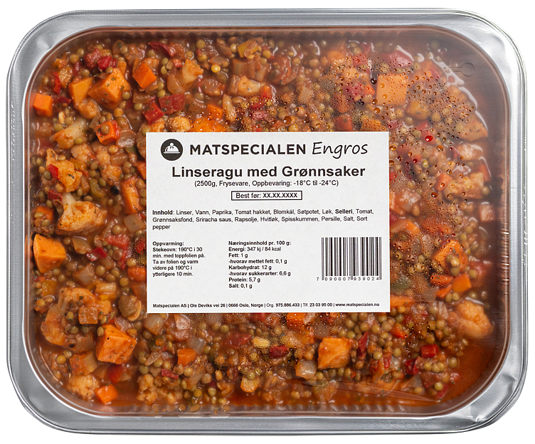 Linseragu med grønnsaker 2,5kg