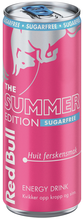 Red bull summer edition sukkerfri hvit fersken   24x473ml