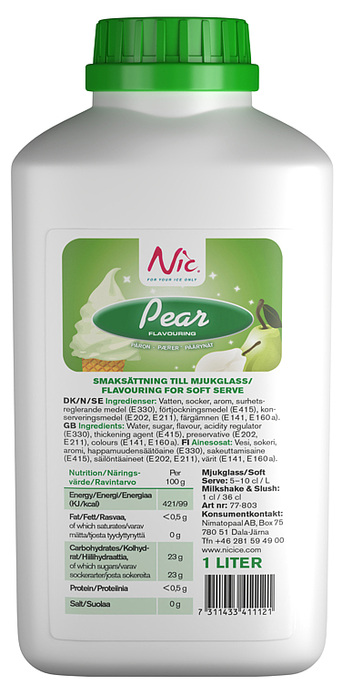 Syrup w/pear flavour  1l