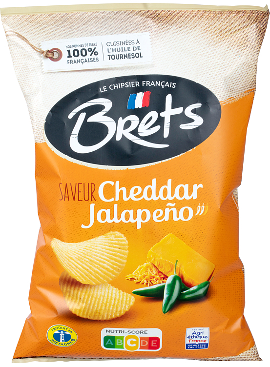 Potetchips m/cheddar & jalapeño 125g