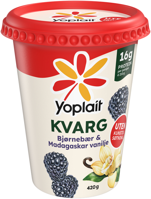 Yoplait kvarg bjørnebær & madagaskar vanilje  420g