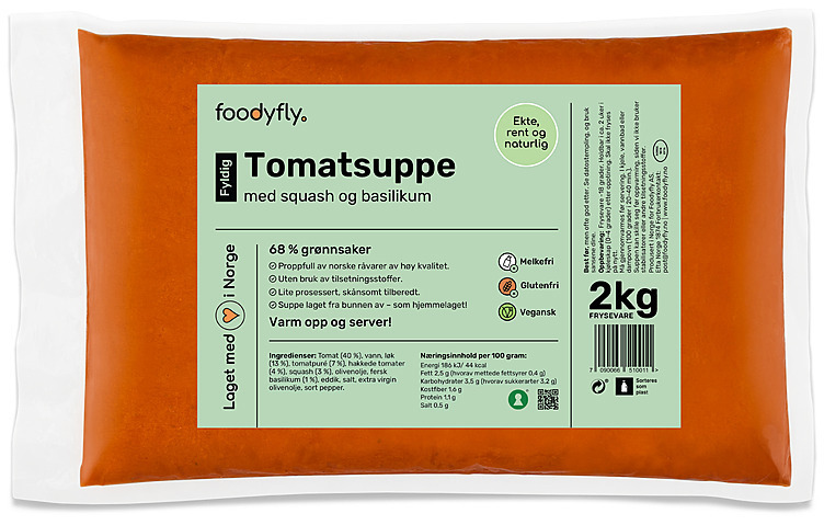 Tomatsuppe m/squash og basilikum 2kg