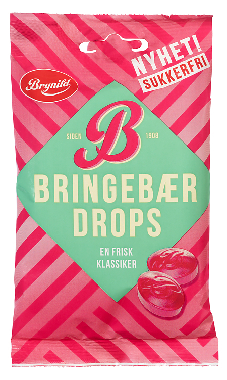 Bringebærdrops sukkerfri  60g