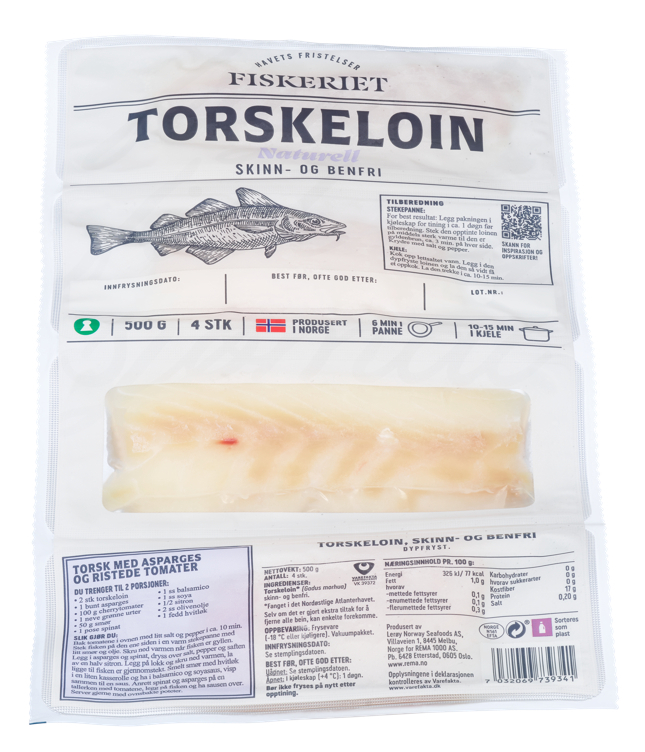 Torskeloin u/skinn   500g