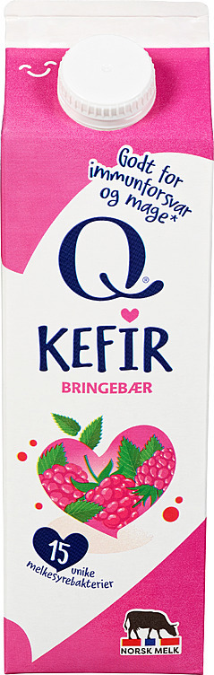 Q kefir bringebær  1l
