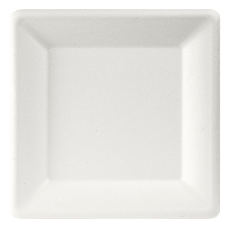 Tallerken firkantet fiber hvit  26cm  50stk