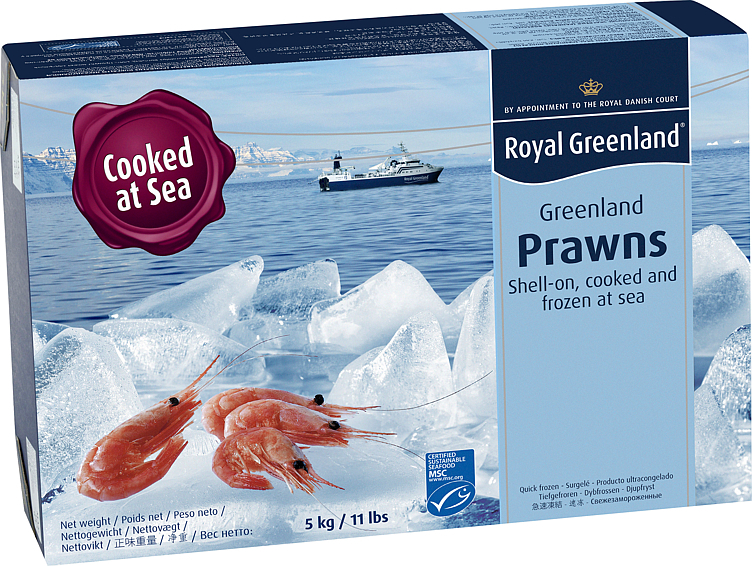 Reker 60/80 kokt m/skall, frys 5kg