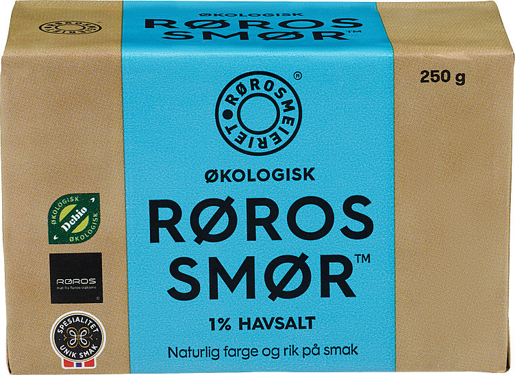 Røros smør 1% havsalt, økol. 250g