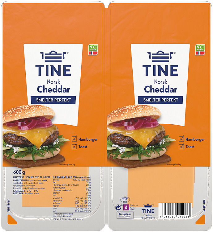 Cheddar skivet  600g