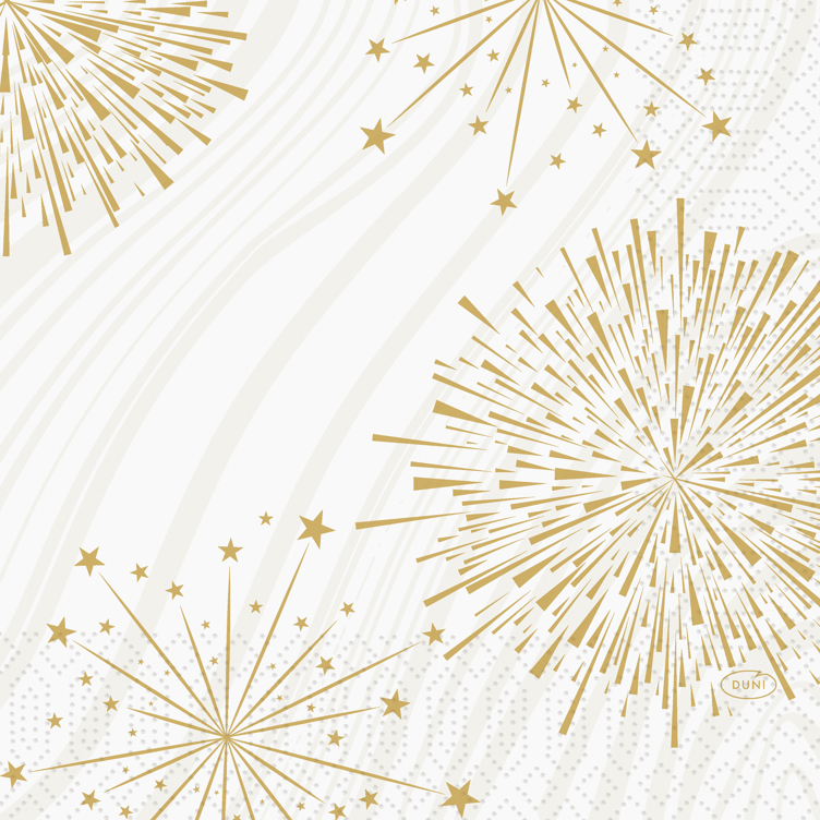 Serviett 3l 33cm sparkly white  50stk